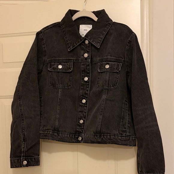 Mango Black Pocketed Denim Jacket/NWT/XXL - Picture 14 of 15